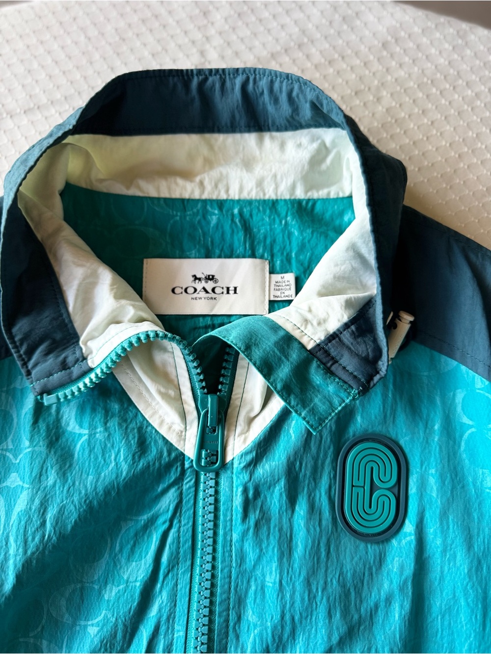 Coach Teal and Navy Men’s Windbreaker